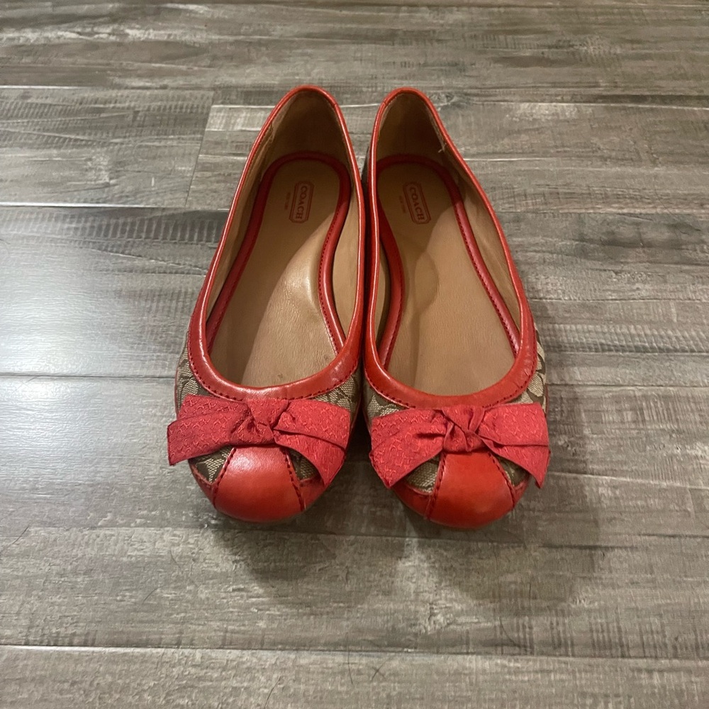 Coach ballet leather loafers size 8